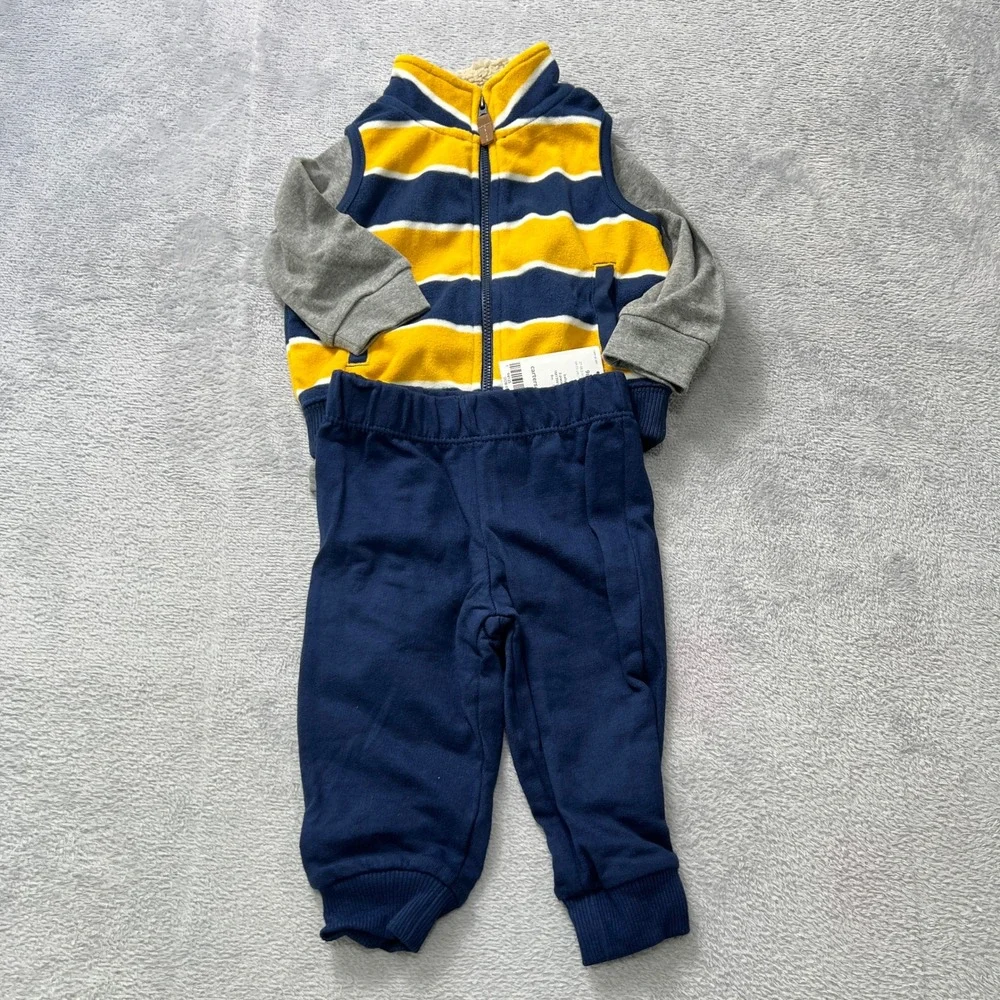 Carter's Baby Bundle 3M+9M 2 Outfits Hoodie Bodysuit Pants Set ( 6‎ piece Lot)